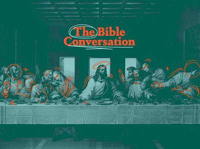 The Bible Conversation bible blog design christ christian green illustration illustrator jesus last supper layers orange texture