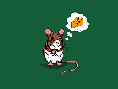 Cheese, Always cheese color block cute hand drawn illustration illustrator inktober mouse rat rodent