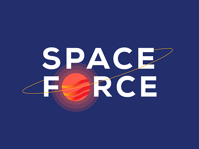 Space Force Concept gradient logo planet space force typography