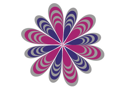 Quirky flower art colour design flower graphic grey pattern pink purple vector