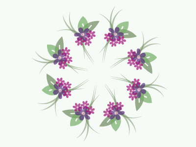 Flower ring floral flower green leaves nature outdoors petals pink vector