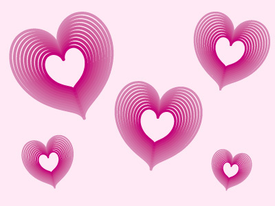 Floating hearts design digital doodle float girly graphic heart illustrator pink vector