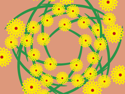 Summer flowers art design floral flowers graphic illustrator pattern summer vector yellow