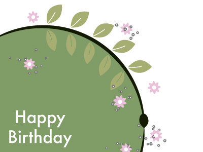 Birthday greens art birthday celebrate floral flowers graphic green pink vector white wip