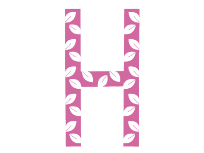 Letter: H art design girly graphic h letter pink type typography vector