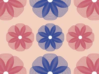 Stripy flowers design flower flowers graphic illustrator pattern repeat rotata stripe vector wallpaper