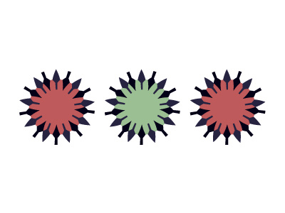 Spiked trio design graphic pattern repeat rotate trio vector