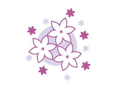 Simple cluster of flowers design flowers girly graphic illustrator minimal pink purple simple vector wip