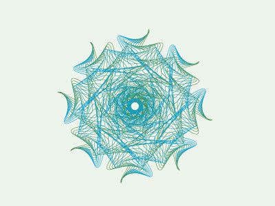 Funky green spiral digital spirograph