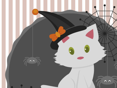 Halloween Kitty animal cat design graphic halloween hat illustrator kitten spider vector