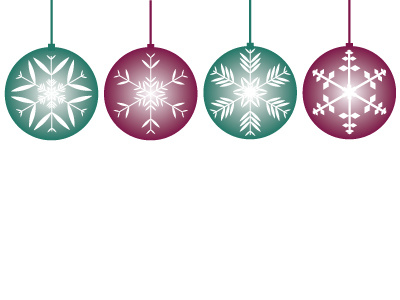 Bauble Flakes baubles christmas festive glow gradient green illustrator red seasonal snowflake vector