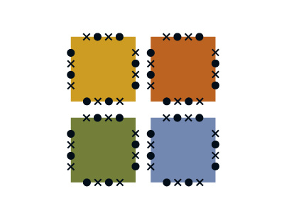 XO Square colours design graphic illustrator pattern repeat rotate transform vector