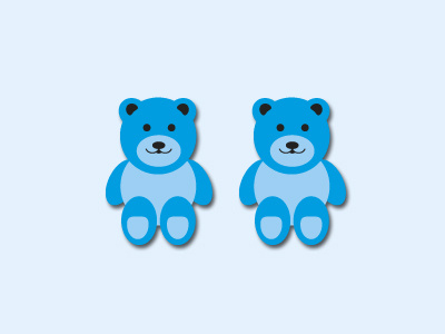 Twin bears! animal babies baby boys bears blue boy congrats cute illustrate shapes vector