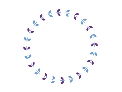 Pattern ring blue circle floral leaf leaves purple repeat ring rotate