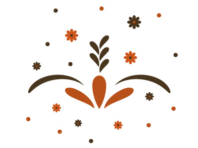 Reflecting brushes art brown brush design flower graphic illustrator orange petals reflect repeat vector