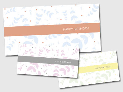 Birthday card designs colour design graphic leaf leaves minimal multi pack pattern vector