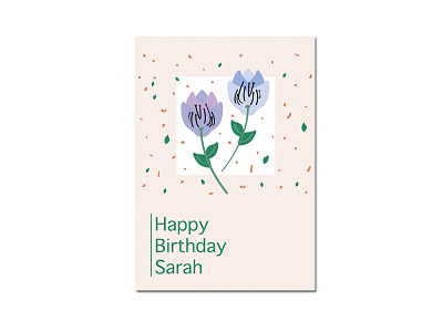 Card design I birthday art birthday card design floral flowers illustrator leaves minimal simple vector