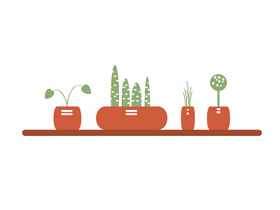 Green potted plants design flowers green illustrate illustrator indoor leaves plants vector