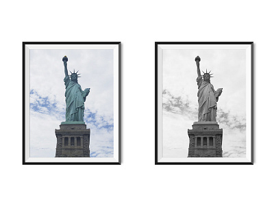 Colour VD Greyscale – Statue Liberty america architecture black and white colour greyscale home interior photography prints statue liberty travel