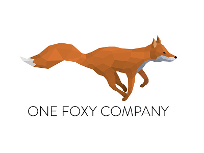 One foxy company fox illustrator logo poly polygons triangles