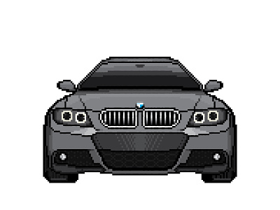 BMW E90 beemer bmw e90 e91 e9x illustrator pixel pixel art vector