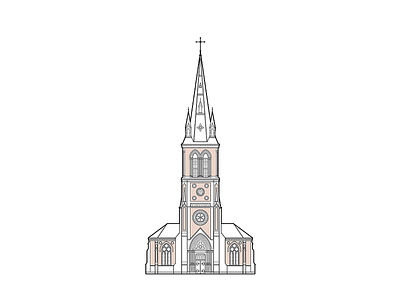 Sofiakyrkan builings church illustrator jönköping sofiakyrkan