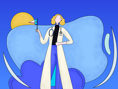 Proud Sister- Dr. L blue doctor illustration medical nurse texas