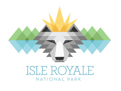 Isle Royale Logo flat logo wolf