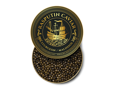 Rasputin Caviar Label caviar design graphic design illustration label design packaging