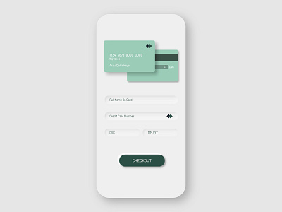 Daily UI Challenge 002 - Credit Card Checkout app checkout creditcard green illustration interface minimal neumorphic ui ux