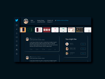 Daily UI Challenge 006 - Twitter Profile Page Redesign design flat minimal profile redesign twitter ui ux web website
