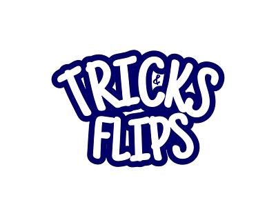 Tricks & Flips blue branding design hand lettering icon illustration logo type typography vector