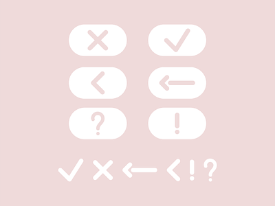 sweet icon set 2d app cross cute design exclamation icon illustration interface kawaii logo pink question set sweet ticket ui undo ux vector