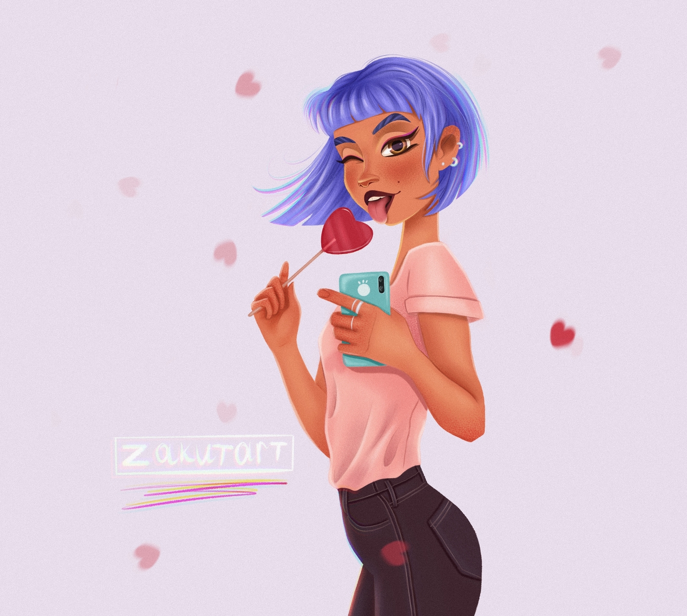 Character with a lollipop by Anna (@zakutart) on Dribbble