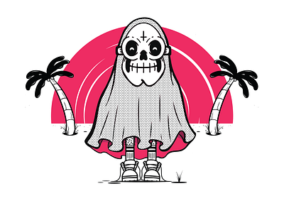 Sunset Ghost design illustration