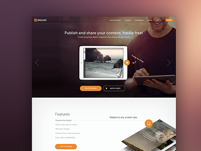 Brojure Landing page animation landing marketing minimal page startup ui ux