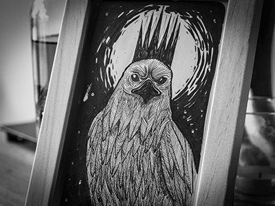 Crow Illustration crow crown dark feathers illustration