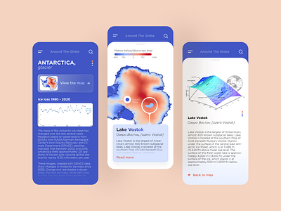 Map of Antarctica app dailyui design flat minimal ui ux