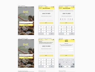 SHE App app design ui ux