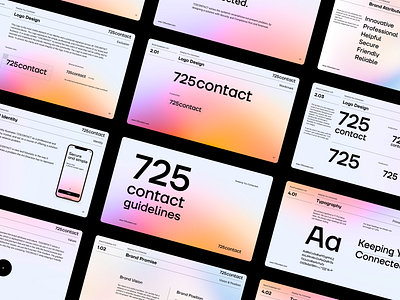 725contact branding clean design figma gradient logo pink simple type typography ui user interface