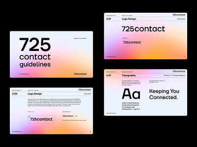 725contact box branding clean design gradient logo type typography ui user interface