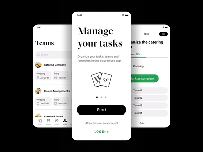 Task Manager App animation app app desgin clean design motion graphics simple task typography ui user interface ux uxui