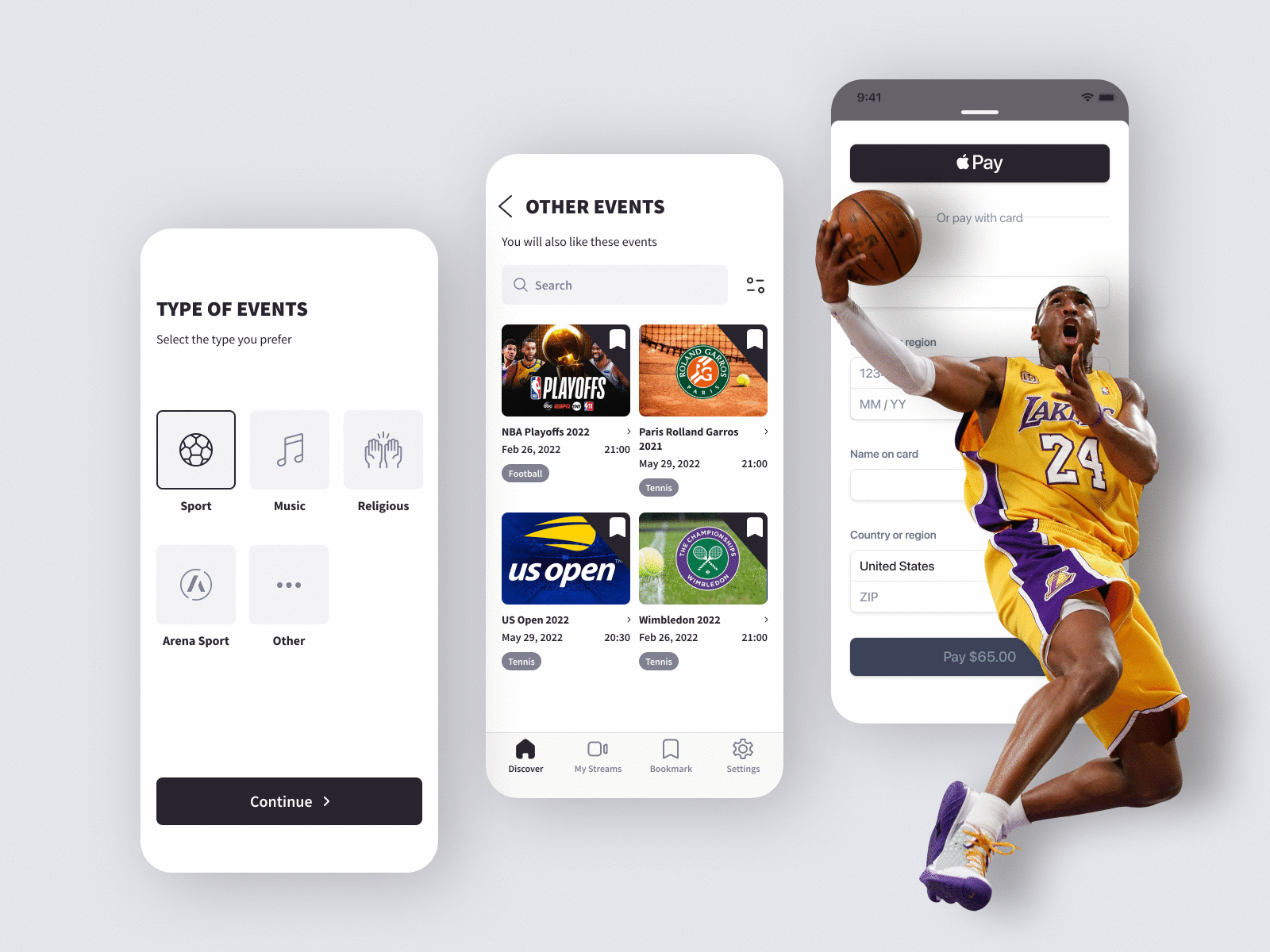 Avatar Ticket - Mobile App animation app basketball branding clean design live live stream mobile mobile app sport stream typography ui user interface ux uxui webdesign