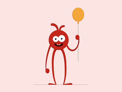 Doodling holding a balloon