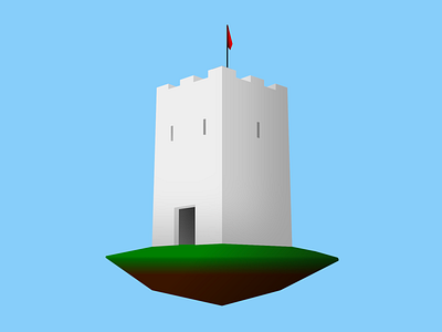 Floating castle cartoon castle css css art css drawing css3 floating illustration tower vector vector art