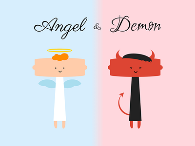 Angel & Demon angel cartoon character css css art css drawing css3 demon game characters illustration illustration art vector vector art
