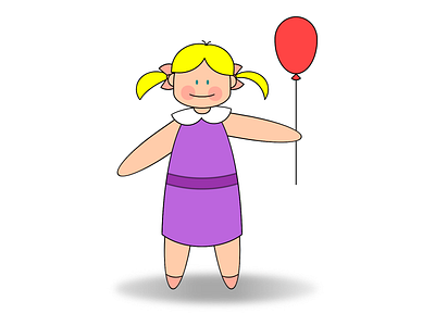 Girl holding a balloon balloon cartoon character child css css art css drawing css3 girl html html css html5 illustration illustration art person vector art