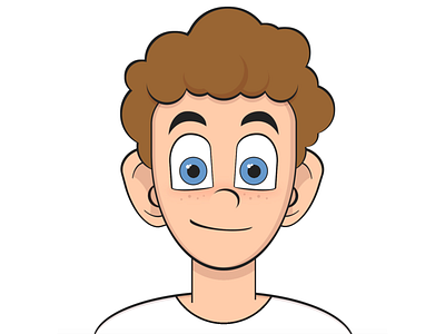 CSS Young man with curly hair cartoon character css css art css drawing css3 html html5 illustration person ui vector web development