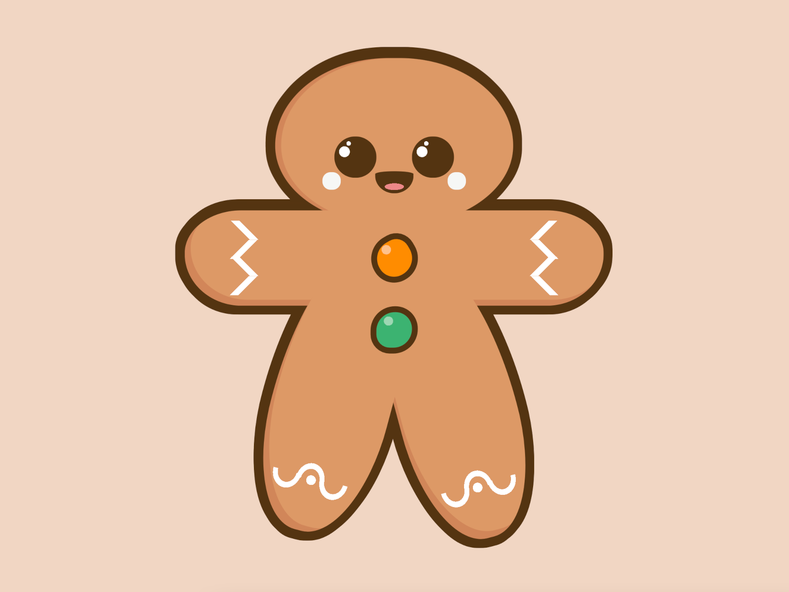 Gingerbread Man By Alvaro Montoro On Dribbble   Gingerbread Dribbble 4x 