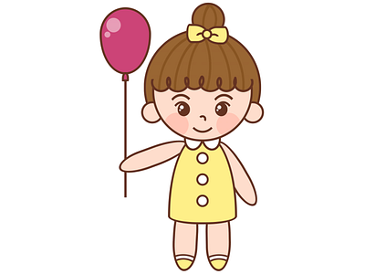 CSS Girl holding a Balloon balloon cartoon css css art css drawing css3 cute drawing girl html illustration kawaii vector
